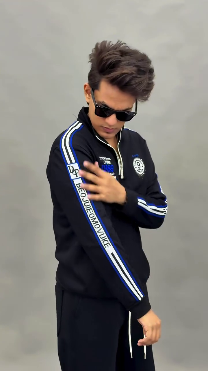Midnight Racer Zip-Up Athleisure Tracksuit Set