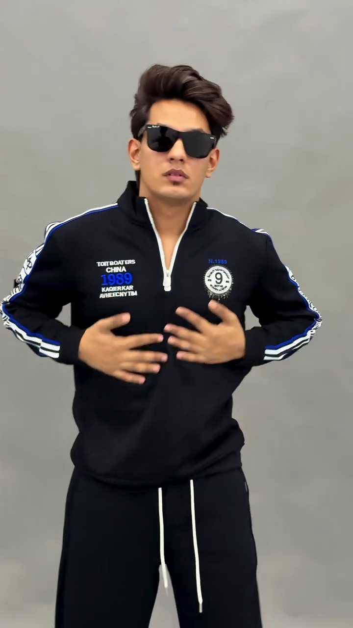 Midnight Racer Zip-Up Athleisure Tracksuit Set