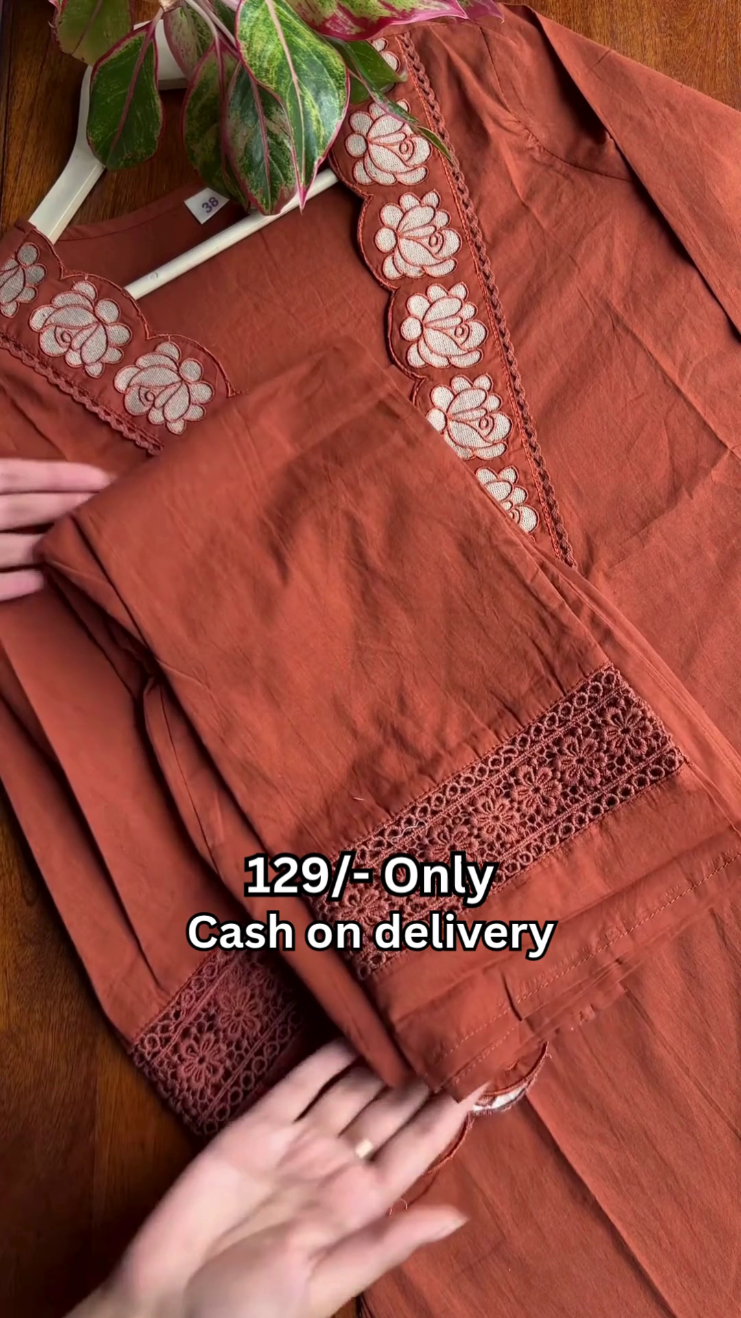 Rustic Terracotta Floral Embroidered Designer Kurti 🌺🤎✨