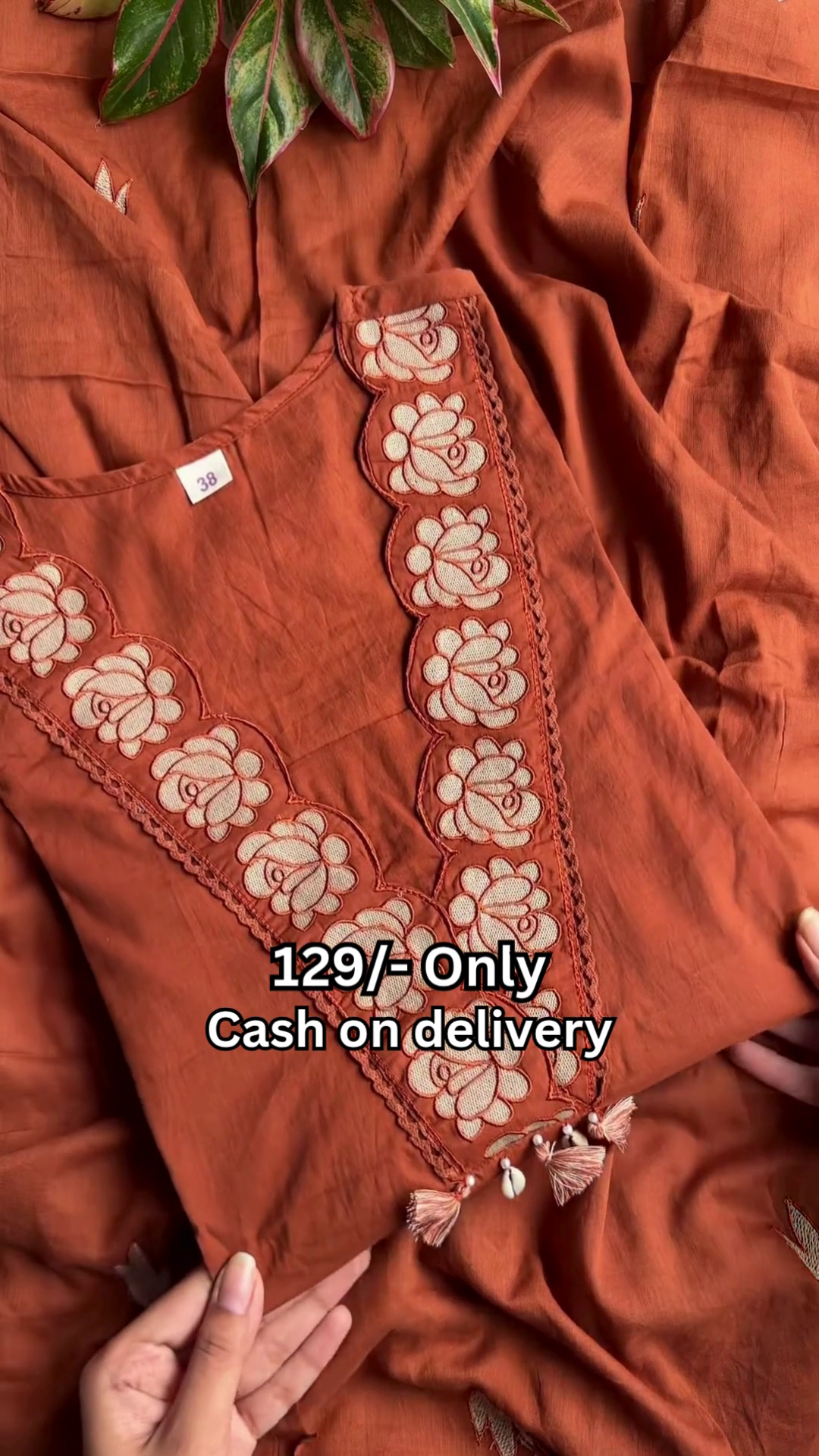 Rustic Terracotta Floral Embroidered Designer Kurti 🌺🤎✨
