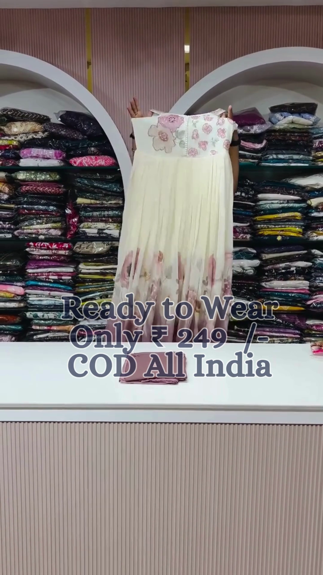 💐 Premium Floral Printed Anarkali Style Gown Set for Women | Elegant Ready-to-Wear Ethnic Dress with Matching Bottom Wear 💐