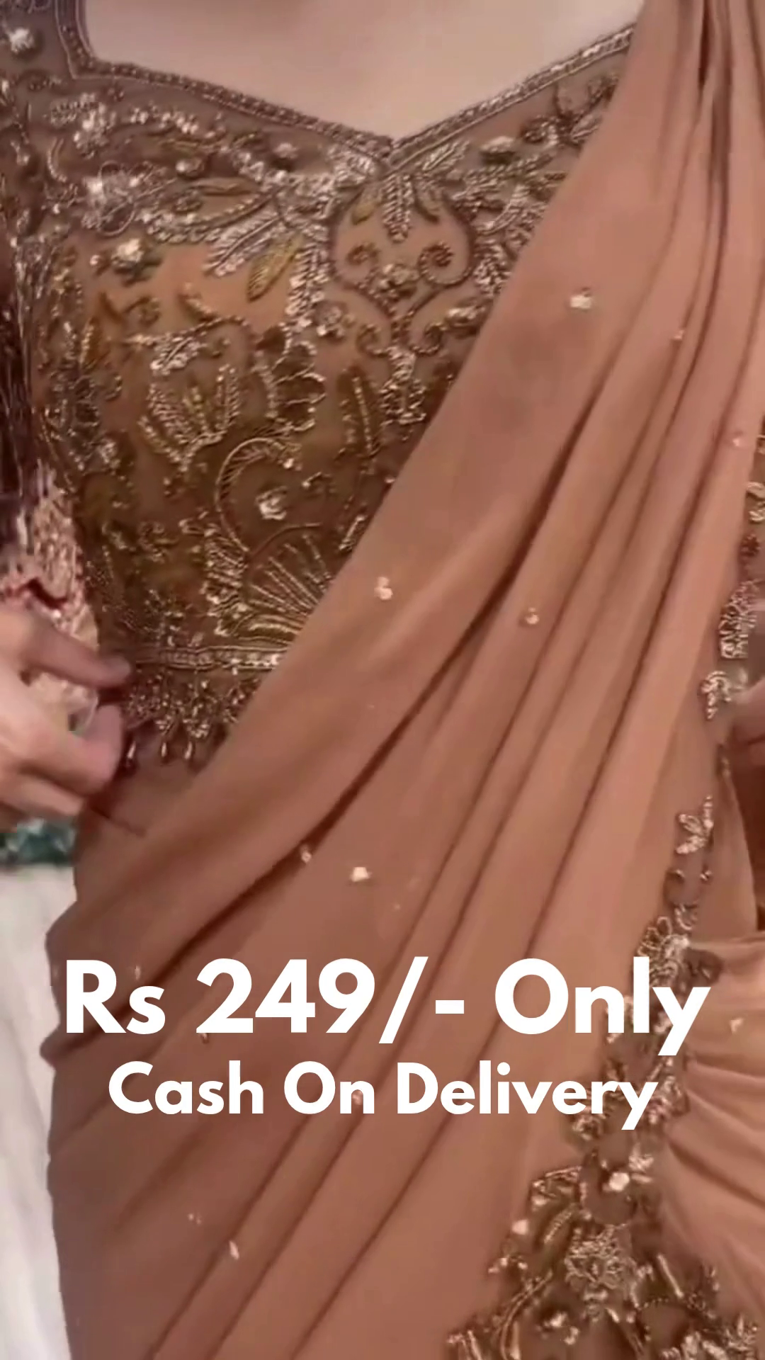 ✨ Royal Brown Embroidered Designer Saree for Women | Premium Ethnic Party Wear Saree with Detailed Border Work & Elegant Drape ✨