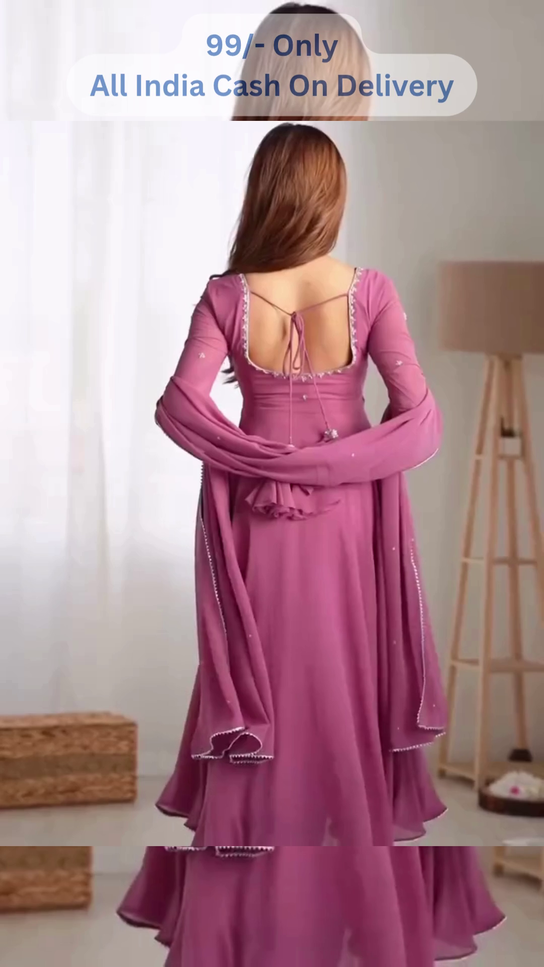 💜 Graceful Purple Georgette Style Anarkali Gown with Dupatta | Elegant Party Wear Ethnic Dress for Women | Flowing Festive Outfit 💜
