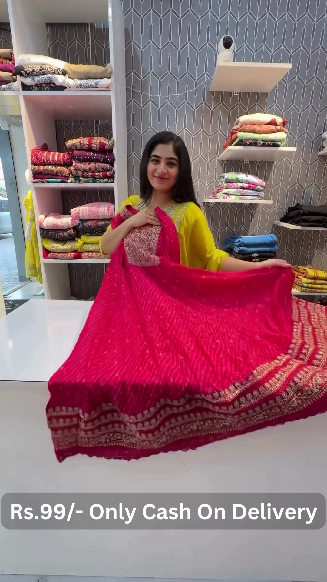 Royal Fuchsia Leheriya Print Ethnic Dupatta with Intricate Traditional Border ✨💖