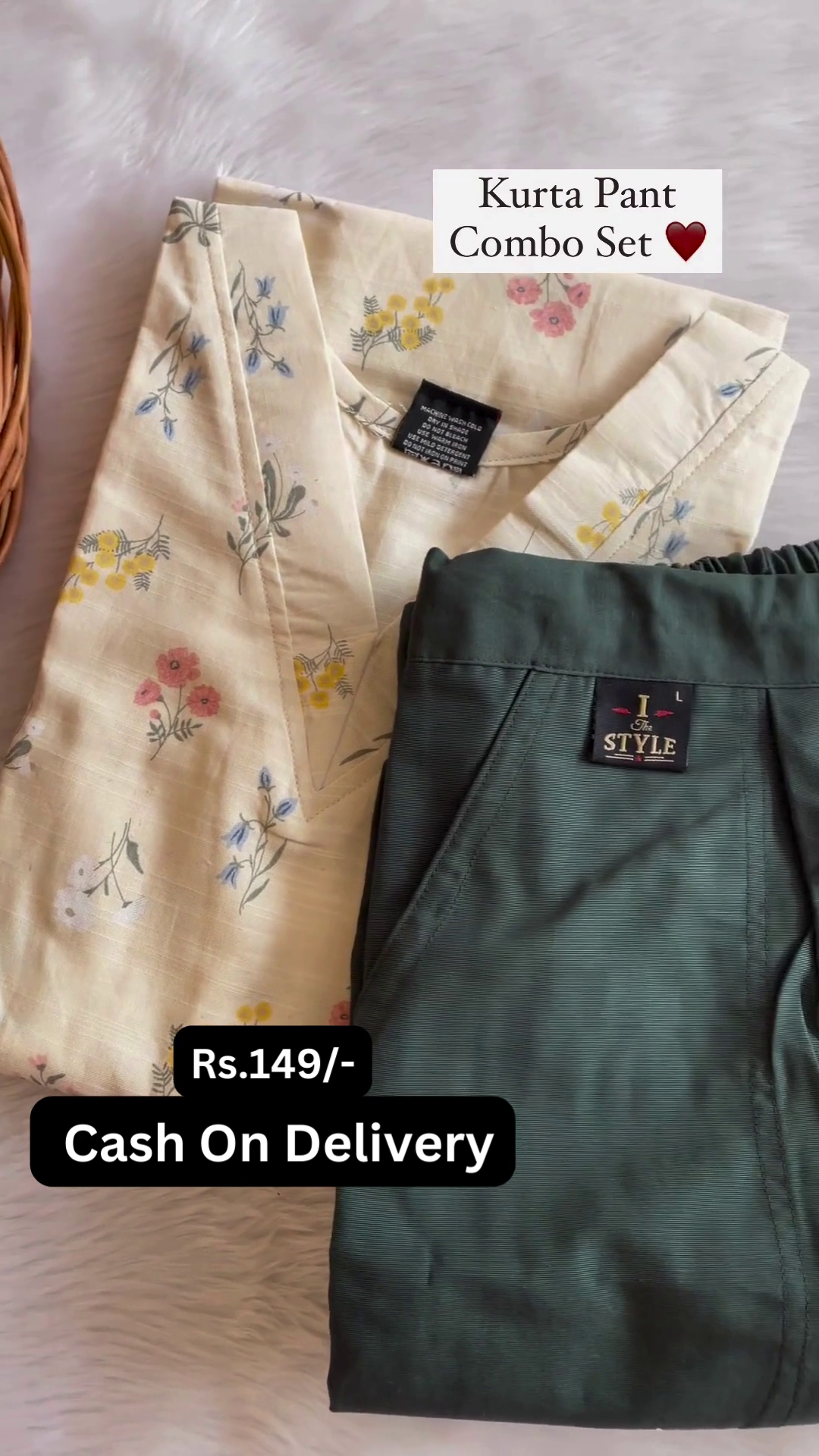 Elegant Floral Print Women's Kurta & Solid Pant Ethnic Co-Ord Combo Set 🌸✨🌿