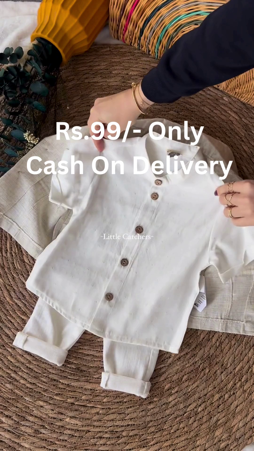 Premium Kids Casual Linen Look Jacket & Pant Fashion Co-Ord Set 👶✨🤍