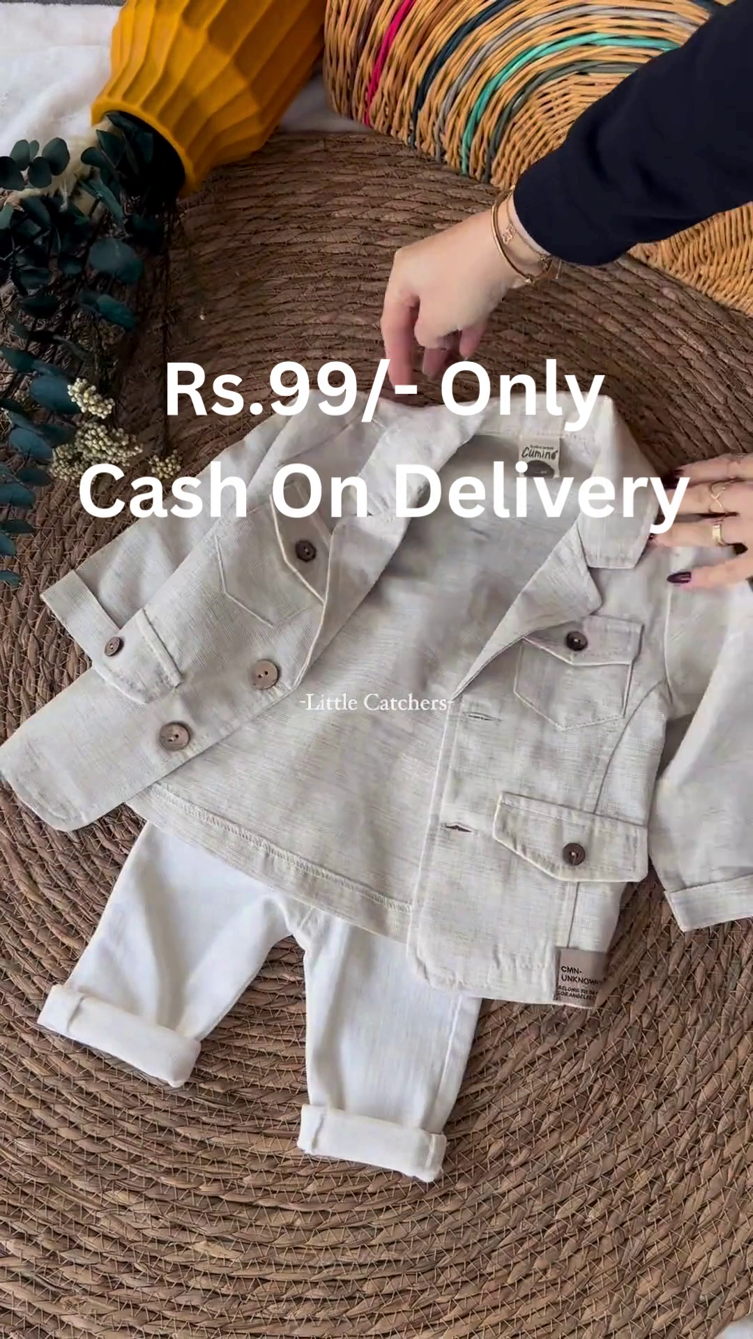 Premium Kids Casual Linen Look Jacket & Pant Fashion Co-Ord Set 👶✨🤍