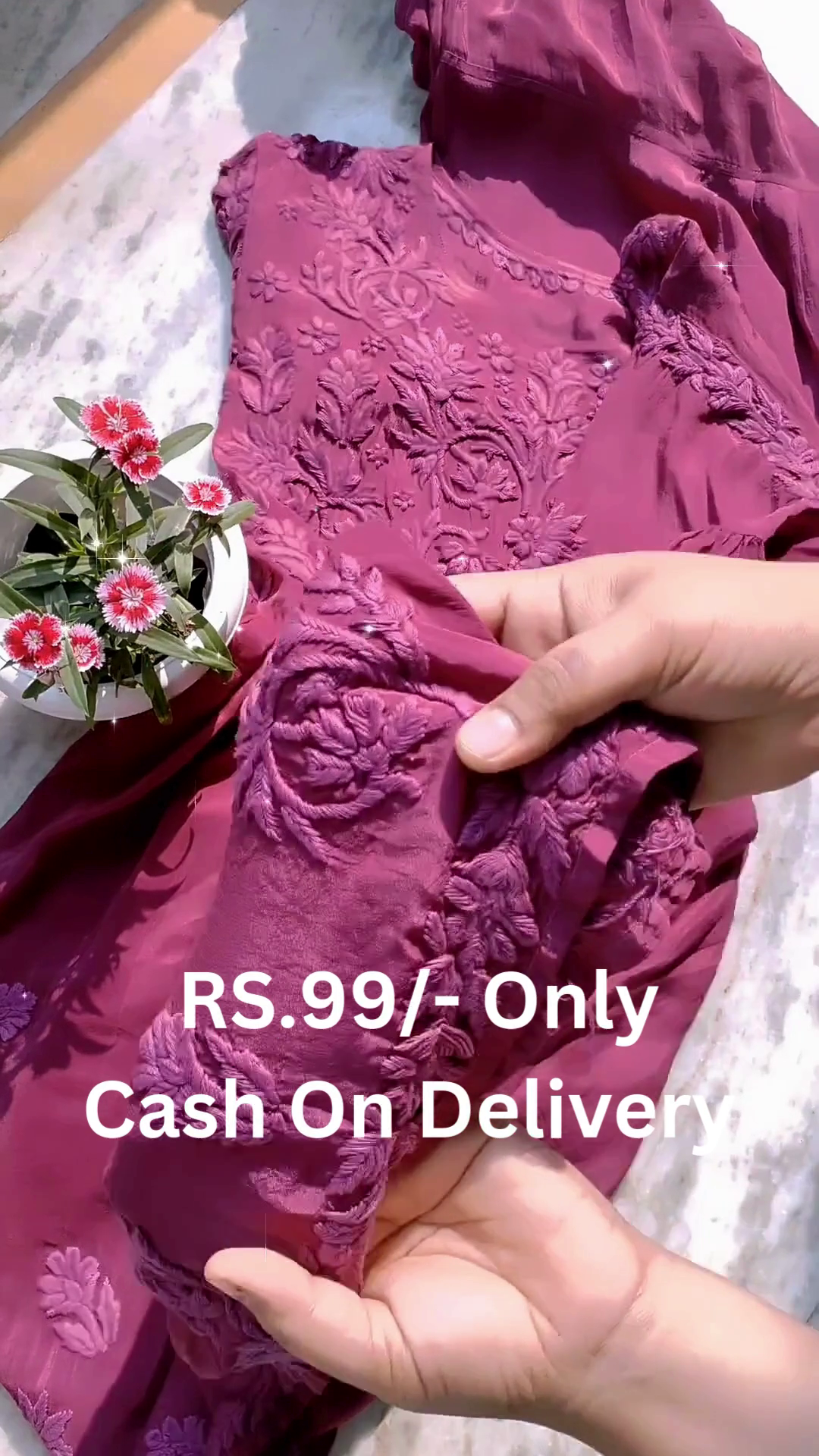 Luxury Wine Purple Floral Embroidered Ethnic Dress with Matching Dupatta 🌺💜✨