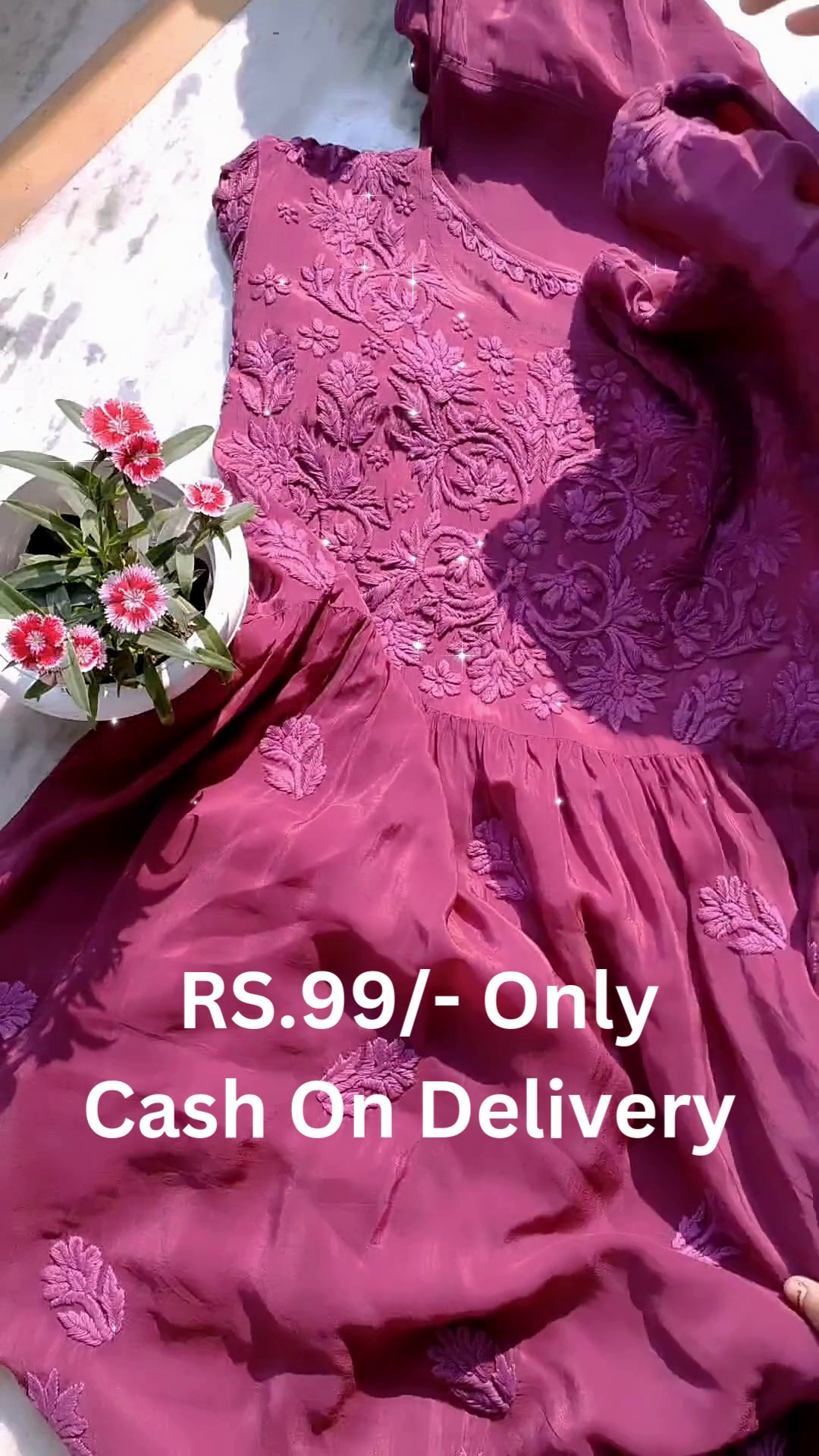 Luxury Wine Purple Floral Embroidered Ethnic Dress with Matching Dupatta 🌺💜✨