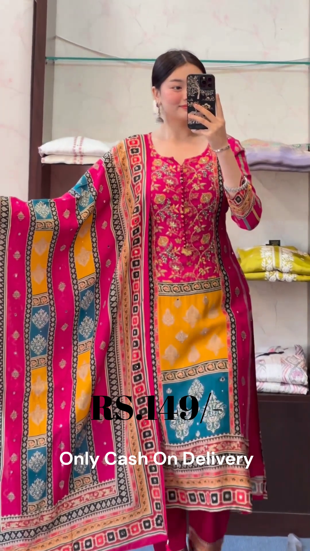 Vibrant Multicolor Traditional Printed Three Piece Ethnic Suit Set with Dupatta 🌈✨🌺