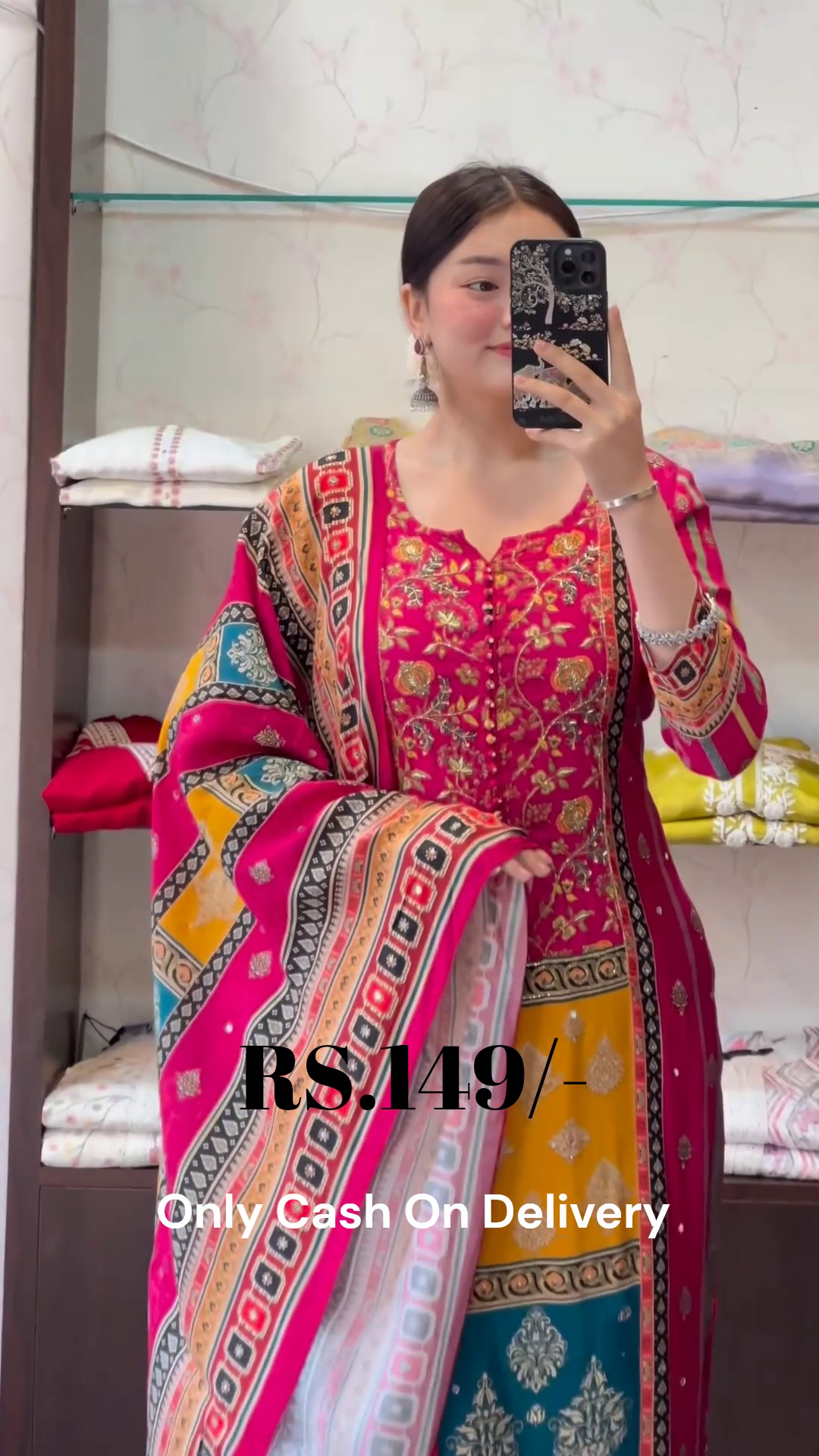 Vibrant Multicolor Traditional Printed Three Piece Ethnic Suit Set with Dupatta 🌈✨🌺