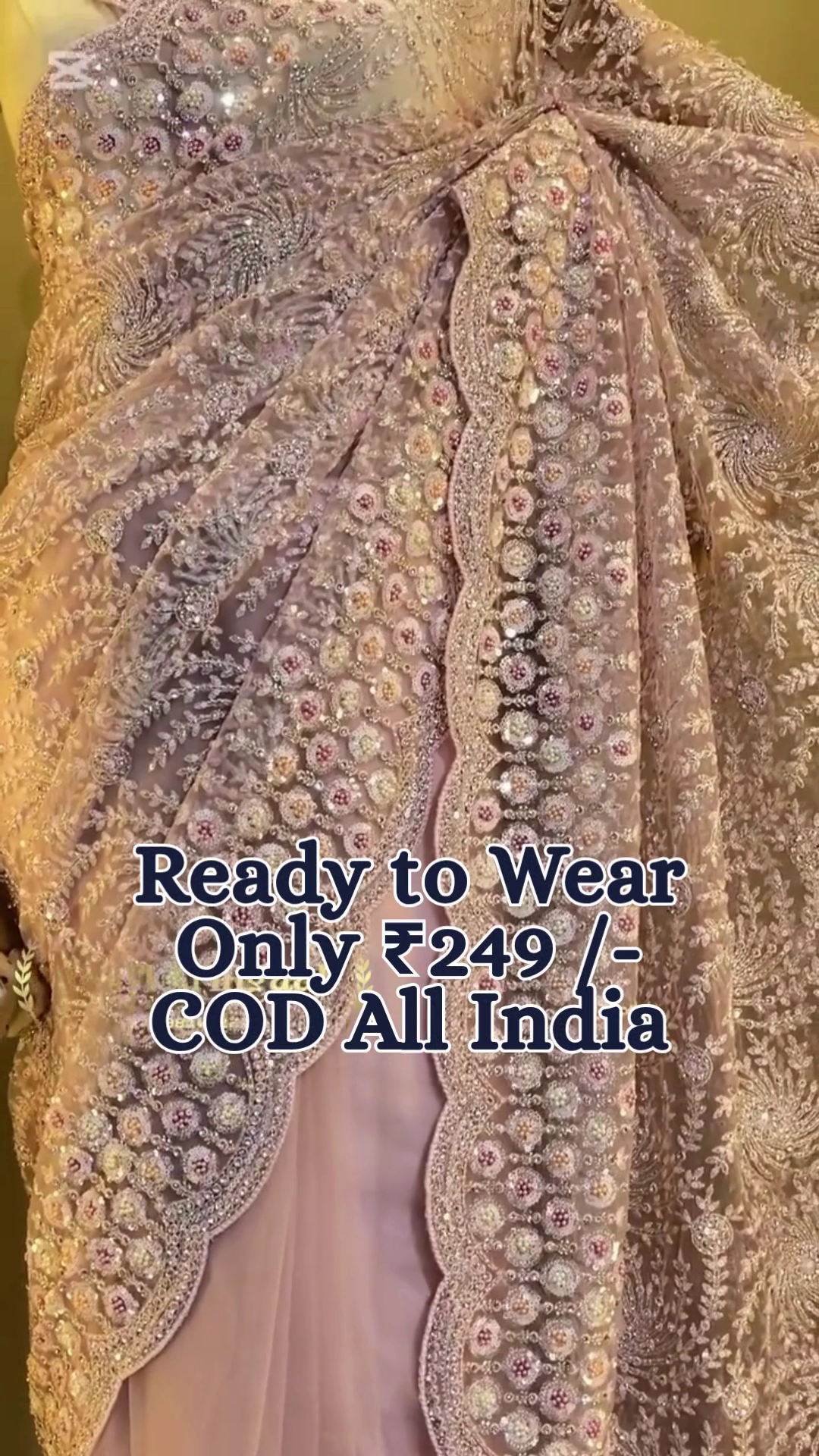 ✨ Luxury Pastel Floral Embroidered Designer Saree with Heavy Sequin Work, Intricate Handcrafted Detailing and Elegant Party Wear Appeal ✨