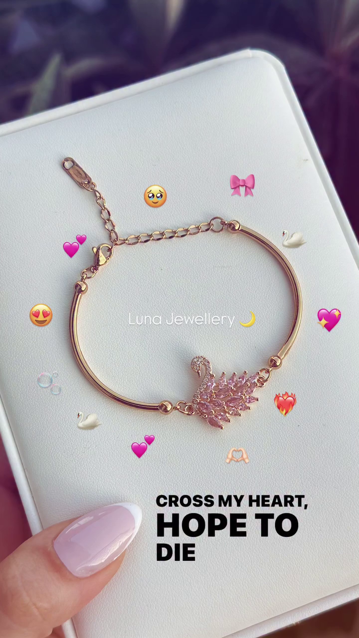 Luxury Rose Gold Crystal Swan Charm Adjustable Bracelet for Women | Elegant Love & Loyalty Fashion Jewelry ✨🌸