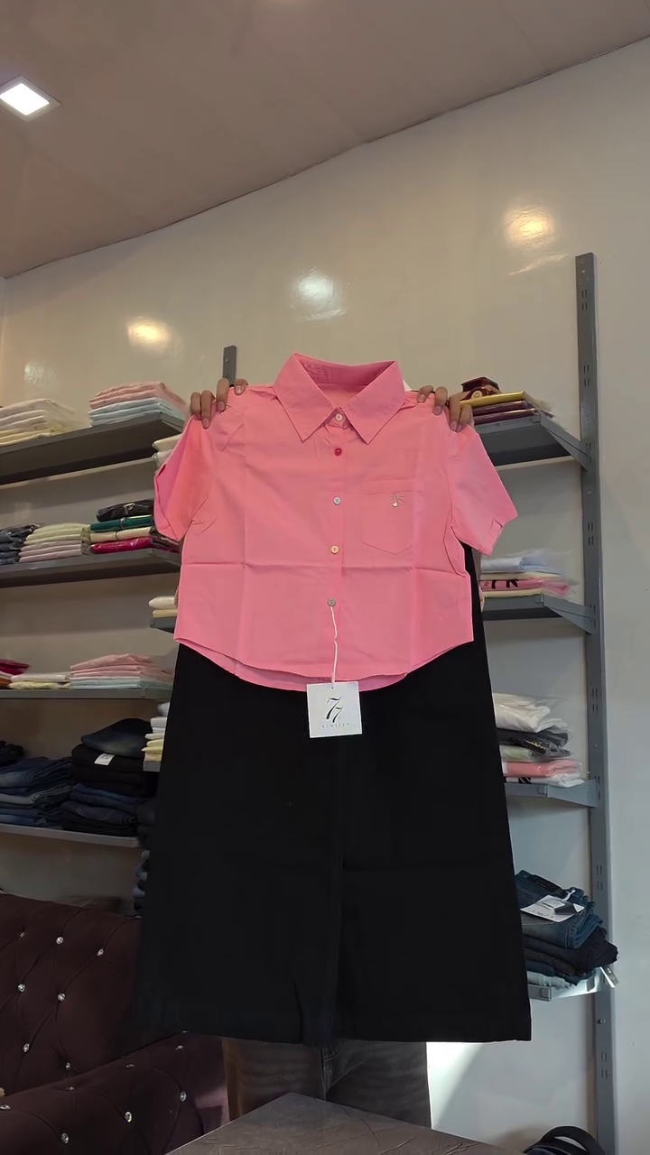💖 Premium Women's Short Sleeve Crop Shirt & Wide Leg Palazzo Co-Ord Set | Smart Casual Summer Outfit with Relaxed Comfort ✨🌸
