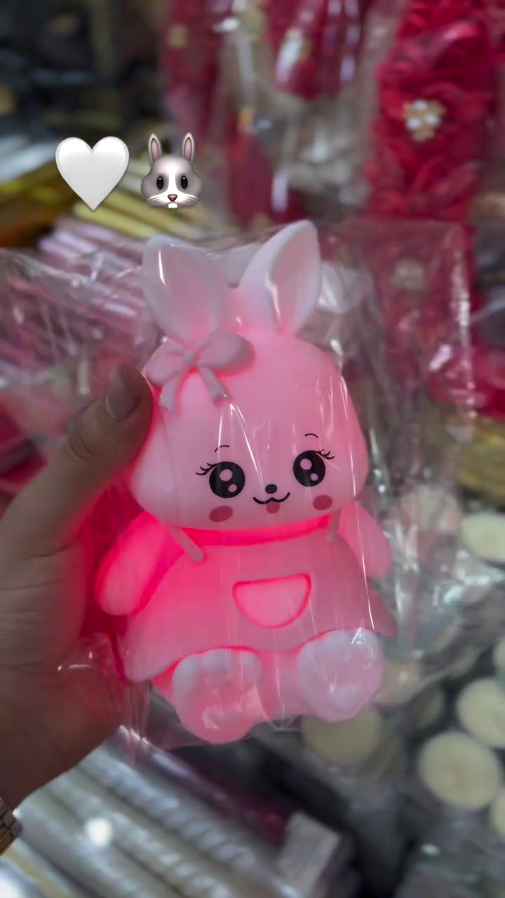 🐰 Cute Bunny LED Silicone Night Lamp | Soft Touch Rechargeable Kids Bedside Light