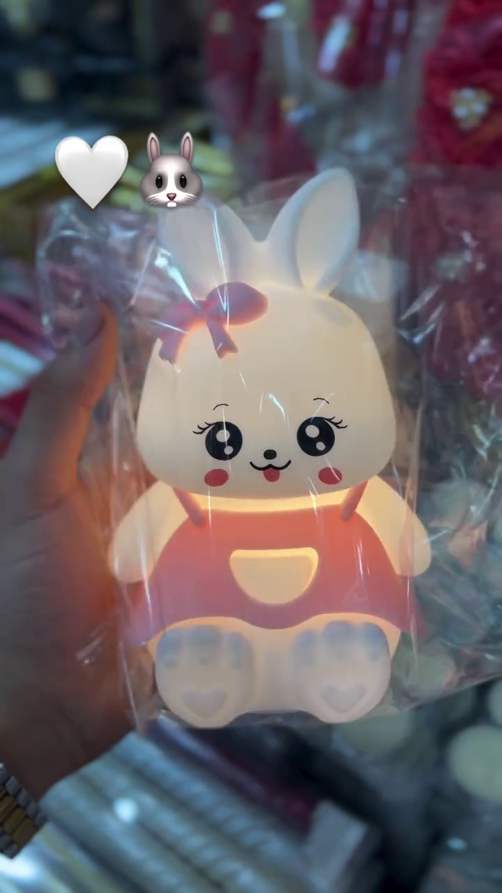 🐰 Cute Bunny LED Silicone Night Lamp | Soft Touch Rechargeable Kids Bedside Light