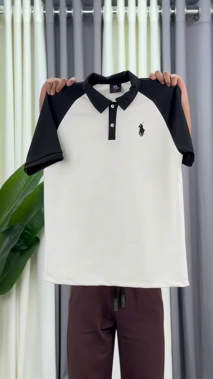 Men’s Premium Chocolate Brown & Cream Contrast Polo Shirt with Matching Relaxed-Fit Drawstring Pants | Stylish Casual Two-Piece Co-Ord Set | Modern Comfortable Everyday Streetwear Outfit 🤎🤍✨