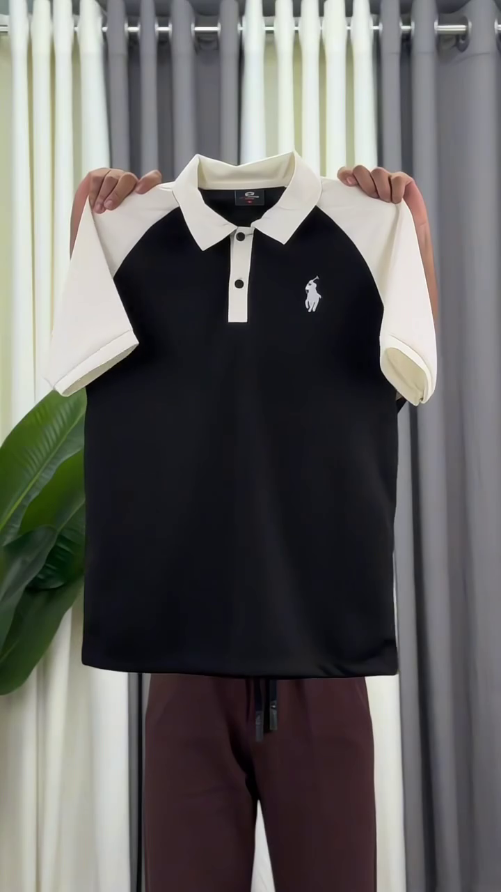 Men’s Premium Chocolate Brown & Cream Contrast Polo Shirt with Matching Relaxed-Fit Drawstring Pants | Stylish Casual Two-Piece Co-Ord Set | Modern Comfortable Everyday Streetwear Outfit 🤎🤍✨