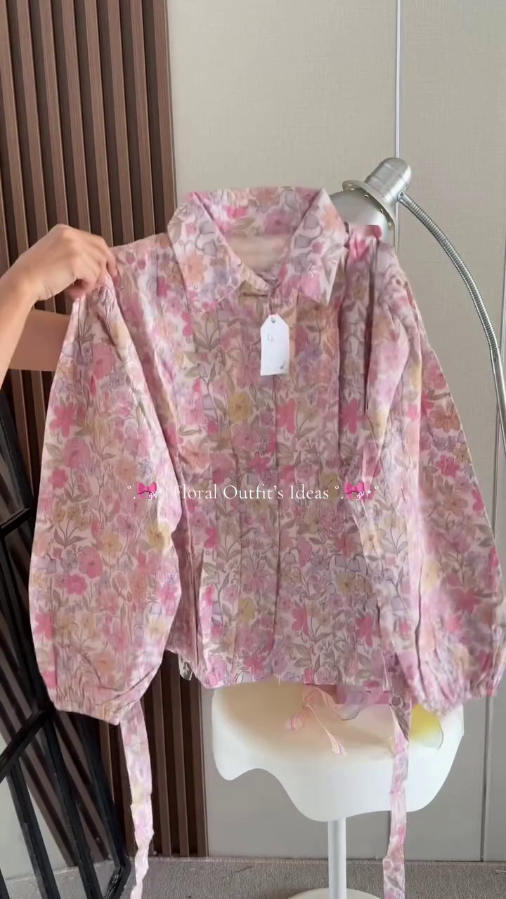 🌷 Elegant Pastel Pink Floral Printed Long-Sleeve Shirt & Flowy Skirt Co-Ord Set for Women | Feminine Chic Casual & Party Wear Outfit 🌸✨