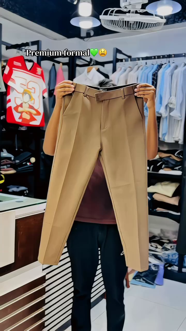 Premium Slim-Tapered Formal Dress Pants with Elegant Tailored Waistband & Office-Wear Design