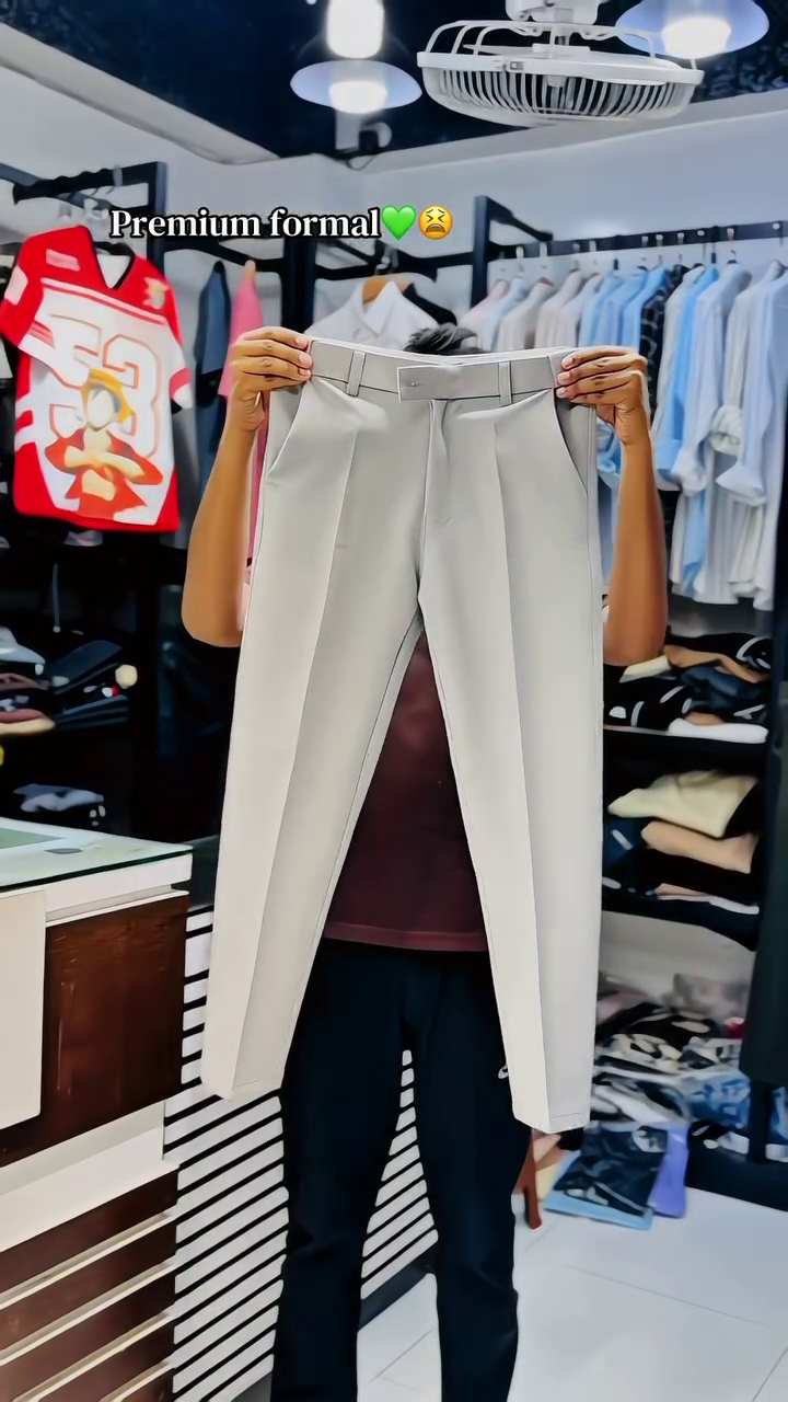 Premium Slim-Tapered Formal Dress Pants with Elegant Tailored Waistband & Office-Wear Design