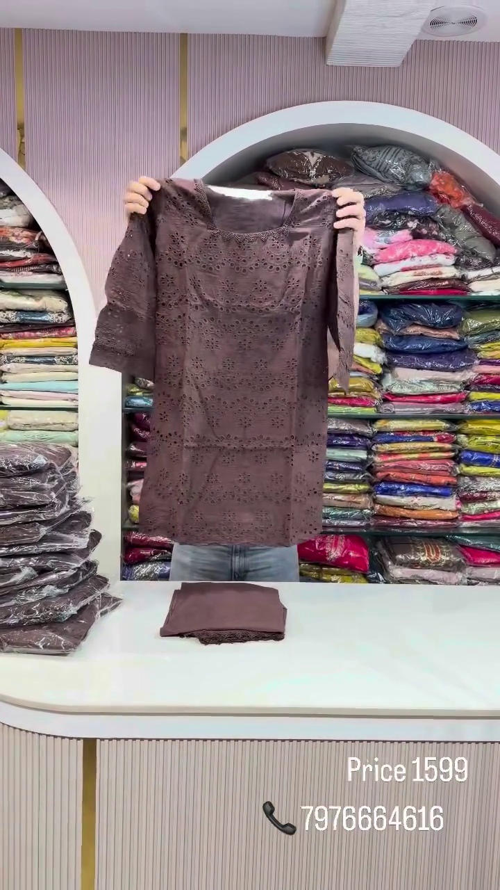 🤎🌸 Add sophisticated texture to your wardrobe with this beautiful chocolate brown embroidered eyelet top. ✨👚  🌷 The top features an intricate all-over cutwork-inspired floral pattern, giving the fabric a delicate and premium-looking textured appearance. 🌸✨  👚 Its short sleeves and neat neckline create a balanced silhouette that can be dressed up or down depending on the occasion. 🤎  ✨ The rich brown shade makes it extremely versatile and easy to coordinate with denim, trousers, skirts or neutral bottoms. 👖👗  👡 Pair it with light denim and flats for a casual daytime look, or combine it with tailored trousers and accessories for a more polished outfit. 👜💎  🌟 Perfect for shopping, casual gatherings, brunches, café outings, vacations, everyday wear and semi-dressy occasions. ☕🛍️✈️  🎨 Colour: Chocolate Brown 👚 Style: Embroidered Eyelet Top 🌸 Pattern: Floral Cutwork ✨ Sleeves: Short Sleeves 💫 Look: Elegant & Contemporary 📏 Available Sizes: XS, S, M, L, XL & XXL 🌟 Fit: Comfortable & Stylish 🎉 Occasion: Casual & Semi-Dressy