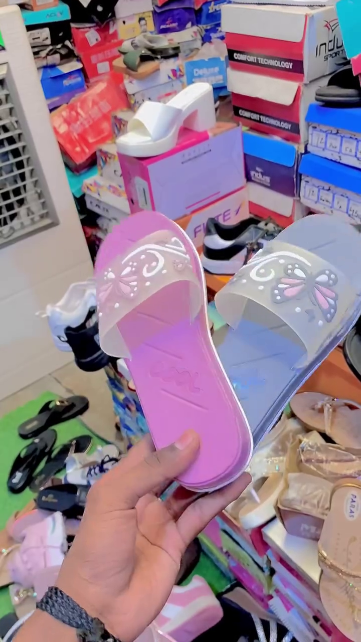 Comfortable Pastel Platform Slide Sandals with Translucent Straps and Cute Butterfly and Swirl Accents 🌸