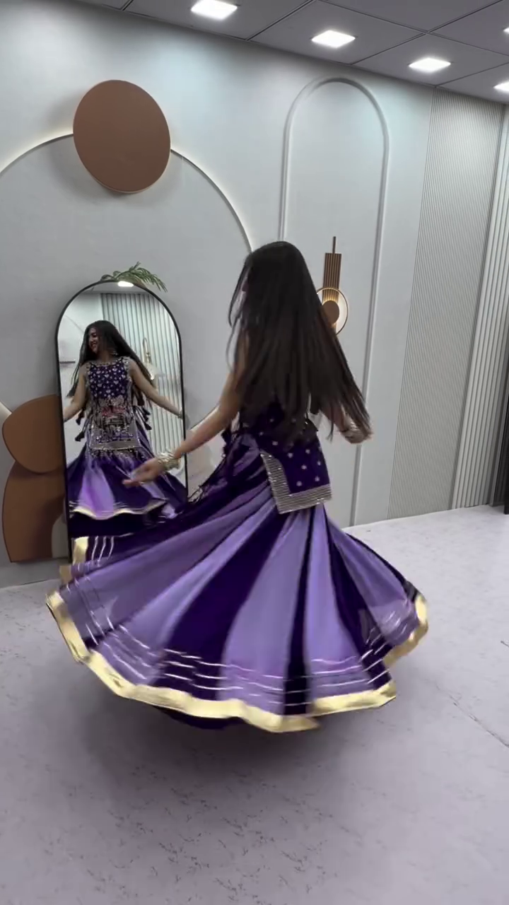 Regal Deep Purple and Lavender Panel-Stitched Lehenga Choli Set Featuring Heavy Traditional Zardozi and Multi-Colored Thread Embroidery 💜