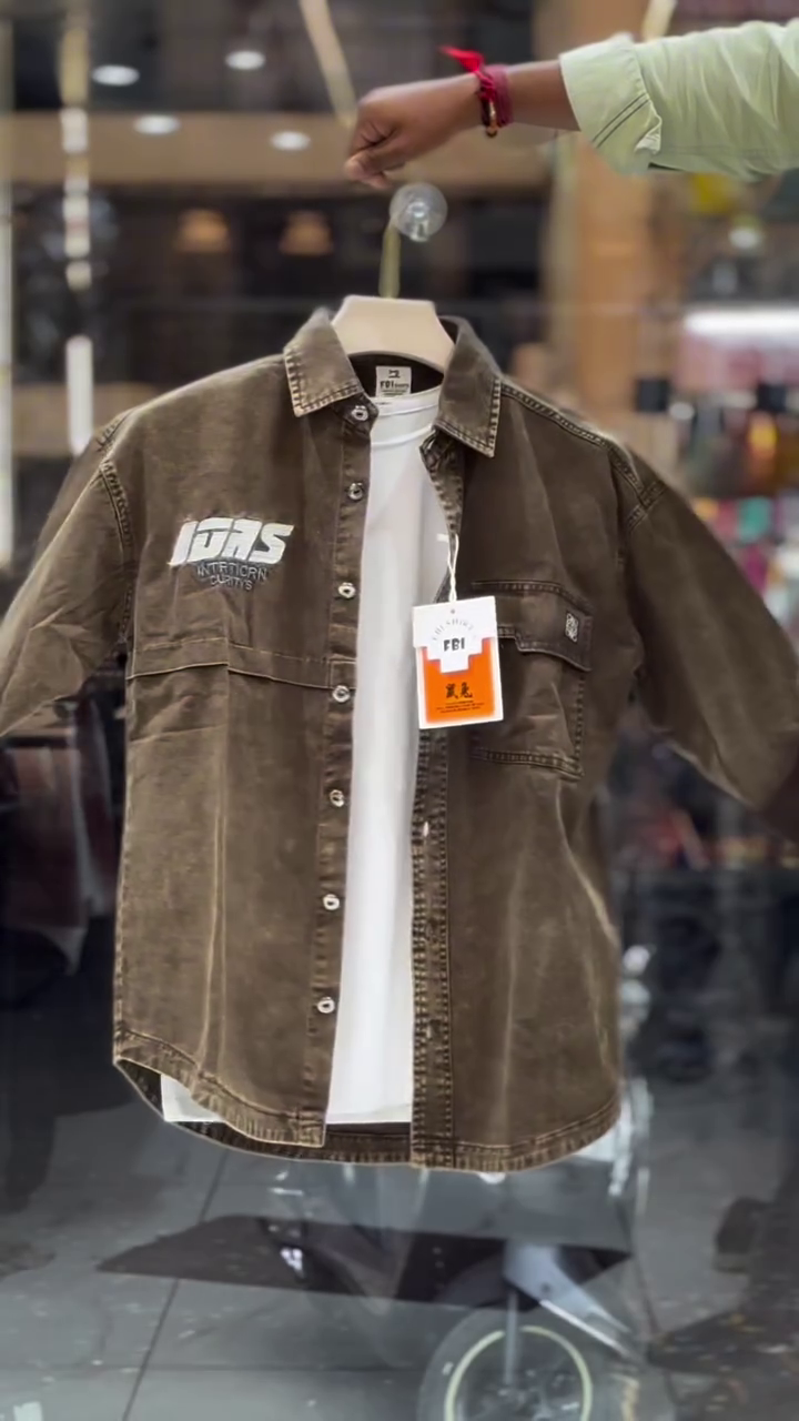 Vintage Washed Dark Green Denim Overshirt With Contrast Lettering Appliques 💚🧥✨