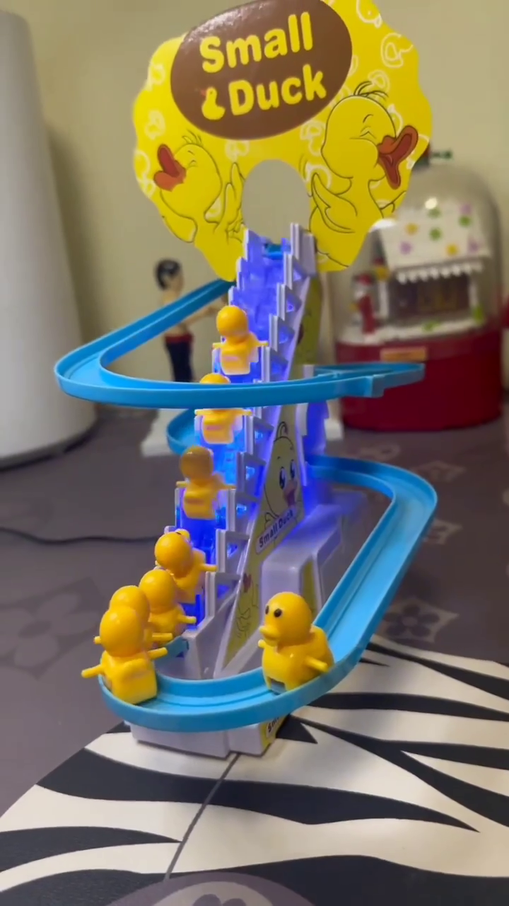 Interactive Small Duck Climbing Stairs Track Toy Set With Music And Lights 🐥🎢🎶✨